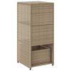 Patio Storage Cabinet Beige 19.7"x21.7"x45.3" Poly Rattan