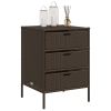 Patio Storage Cabinet Brown 21.7"x23.2"x31.5" Poly Rattan