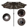 9ft Aluminum Patio Umbrella w/ 32 LEDs Chocolate