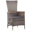 Patio Chairs 2 pcs with Cushions Poly Rattan Gray
