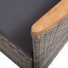 Patio Chairs 2 pcs with Cushions Poly Rattan Gray