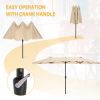 15x9ft Large Double-Sided Rectangular Outdoor Steel Twin Patio Market Umbrella w/Crank- tan YK