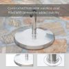 Outsunny 55lb Round Stainless Steel Outdoor Patio Umbrella Stand Base with Heavy Cement Bottom & Mirror Finish