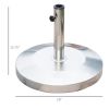 Outsunny 55lb Round Stainless Steel Outdoor Patio Umbrella Stand Base with Heavy Cement Bottom & Mirror Finish
