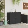 Patio Storage Cabinet Black 32.7"x17.7"x29.9" Poly Rattan