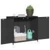 Patio Storage Cabinet Black 32.7"x17.7"x29.9" Poly Rattan