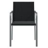 Patio Chairs with Cushions 4 pcs Black 22"x23.2"x33.1" Poly Rattan