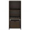 Patio Storage Cabinet Brown 19.7"x21.7"x45.3" Poly Rattan