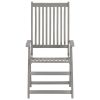 Patio Reclining Chairs 2 pcs with Cushions Solid Acacia Wood