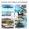 Outsunny 55lb Round Stainless Steel Outdoor Patio Umbrella Stand Base with Heavy Cement Bottom & Mirror Finish
