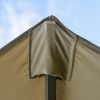 Outsunny Patio Umbrella 15' Steel Rectangular Outdoor Double Sided Market with base, Sun Protection & Easy Crank for Deck Pool Patio, Coffee