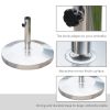 Outsunny 55lb Round Stainless Steel Outdoor Patio Umbrella Stand Base with Heavy Cement Bottom & Mirror Finish