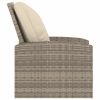 Patio Reclining Chair with Cushions Light Brown Poly Rattan