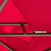 9' 2-Tier Cantilever Umbrella with Crank Handle, Cross Base and 8 Ribs, Garden Patio Offset Umbrella for Backyard, Poolside, and Lawn, Red