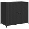 Patio Storage Cabinet Black 32.7"x17.7"x29.9" Poly Rattan