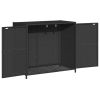 Patio Storage Cabinet Black 32.7"x17.7"x29.9" Poly Rattan