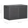 Patio Storage Box 47.6 gal Black PP Rattan