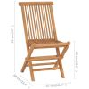 Patio Chairs with Blue Cushions 2 pcs Solid Teak Wood