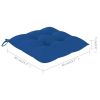 Patio Chairs with Blue Cushions 2 pcs Solid Teak Wood