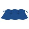 Patio Chairs with Blue Cushions 2 pcs Solid Teak Wood