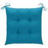 Patio Chairs with Light Blue Cushions 6 pcs Solid Teak Wood