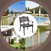 2-Piece Outdoor Cast Aluminum Chairs with Armrests and Curved Seats
