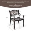 2-Piece Outdoor Cast Aluminum Chairs with Armrests and Curved Seats