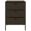 Patio Storage Cabinet Brown 21.7"x23.2"x31.5" Poly Rattan