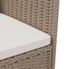 Patio Chairs with Cushions 4 pcs Poly Rattan Beige