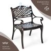 2-Piece Outdoor Cast Aluminum Chairs with Armrests and Curved Seats