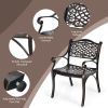 2-Piece Outdoor Cast Aluminum Chairs with Armrests and Curved Seats