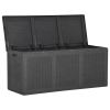 Patio Storage Box 71.3 gal Black PP Rattan