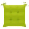 Patio Chairs with Bright Green Cushions 2 pcs Solid Teak Wood