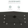 Outsunny 6.5' x 10' Rectangular Market Umbrella, Patio Outdoor Table Umbrella with Crank and Push Button Tilt, Dark Gray