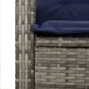 Reclining Patio Chairs 2 pcs with Cushions Gray Poly Rattan
