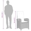 Reclining Patio Chair with Cushions Gray Poly Rattan