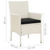 Patio Chairs with Cushions 4 pcs Poly Rattan White