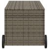 Garden Storage Box with Wheels Gray 50.2 Gal Poly Rattan