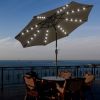 9ft Aluminum Patio Umbrella w/ 32 LEDs Chocolate