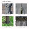 144x144 Inch Round Outdoor Gazebo, Patio Dome Gazebo Canopy Shelter with Double Roof, Netting Sidewalls and Curtains, Zippered Doors Grey AS