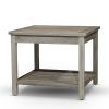 Longs Peak Eucalyptus 2-Shelf Side Table, Light Grey