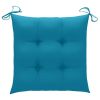 Patio Chairs with Light Blue Cushions 2 pcs Solid Teak Wood
