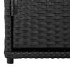 Patio Storage Cabinet Black 43.3"x21.7"x23.8" Poly Rattan