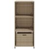 Patio Storage Cabinet Beige 19.7"x21.7"x45.3" Poly Rattan