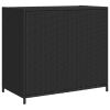 Patio Storage Cabinet Black 32.7"x17.7"x29.9" Poly Rattan