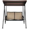 2-Person Patio Swing with Adjustable Canopy and 2 Storage Pocket