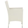 Patio Chairs with Cushions 4 pcs Poly Rattan White