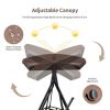 2-Person Patio Swing with Adjustable Canopy and 2 Storage Pocket