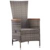 Patio Chairs 2 pcs with Cushions Poly Rattan Gray
