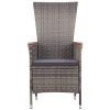 Patio Chairs 2 pcs with Cushions Poly Rattan Gray